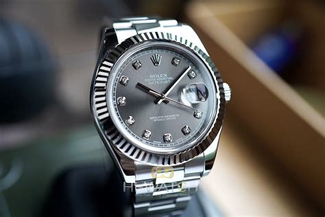 rolex datejust ii grey dial diamond|rolex datejust 41mm grey dial.